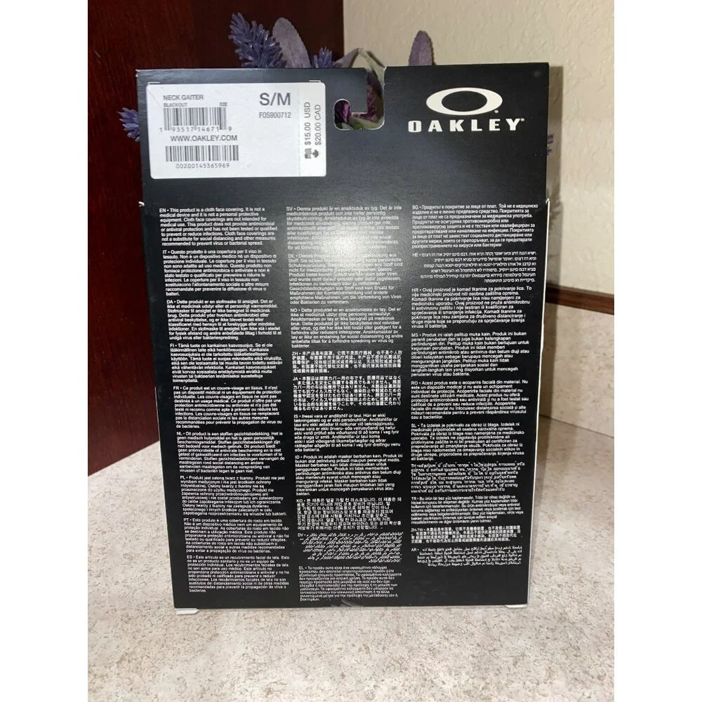 Oakley Hydrolix Neck Gaiter S/M Black Moisture-Wicking Breathable Fabric